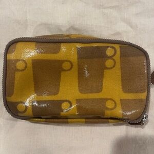 Orla Kiely Brown and Tan Coffee Cup Patterned Travel / Make-Up Pouch